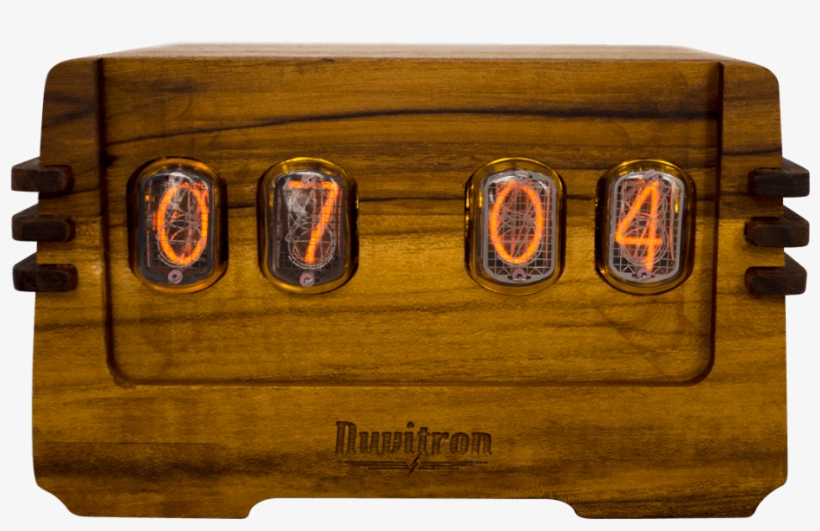 The Vintage Nixie Tube Clock - Wood, transparent png