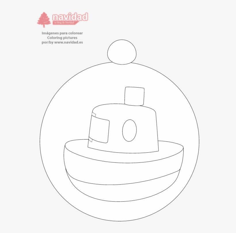 Bola Navidad Con Barco - Line Art, transparent png