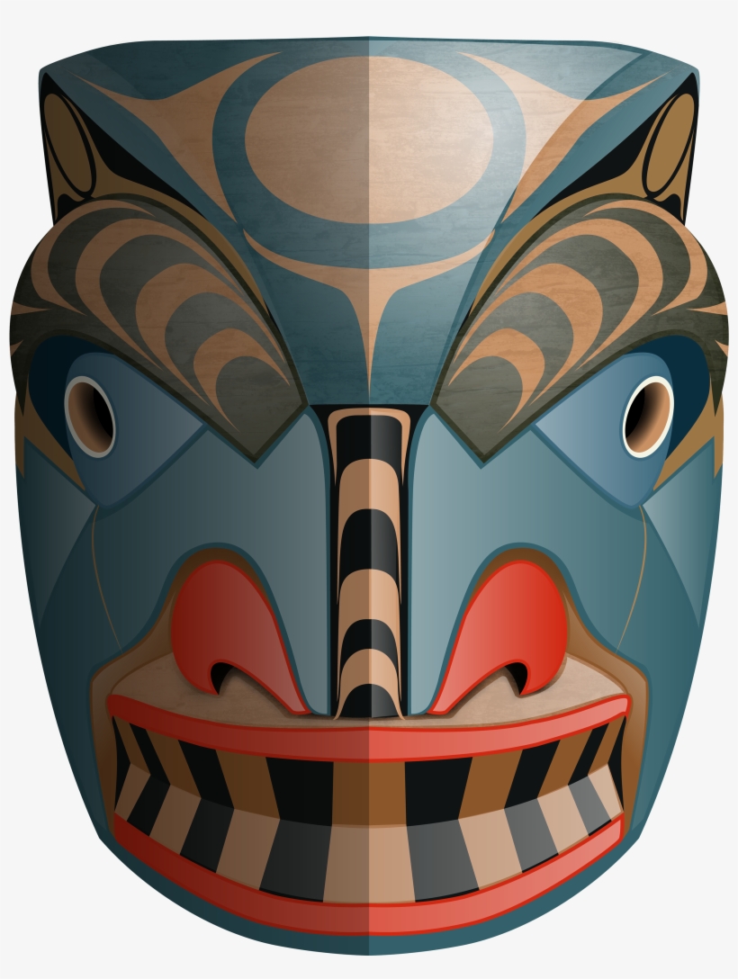 Native American Mask - Vase, transparent png