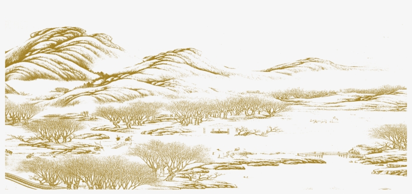 Png Free China Painting Chinese Line Artwork Creative - Landscape Line Drawing, transparent png