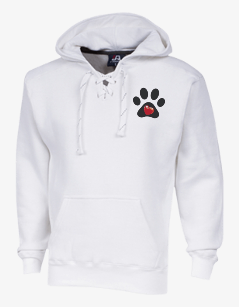 Embroidered My Heart Paw Print Heavyweight Sport Lace - Hoodie, transparent png