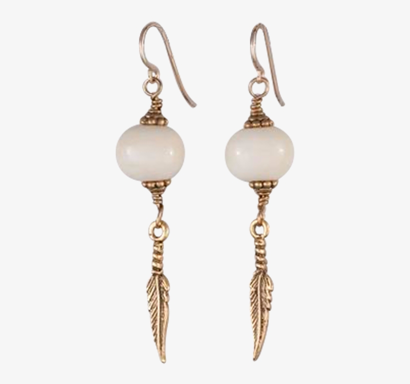 Bone And Feather Earrings - Earrings, transparent png