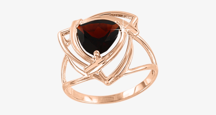 Lady´s Ring In Red Gold Of 585 Assay Value With Garnet - Ring, transparent png