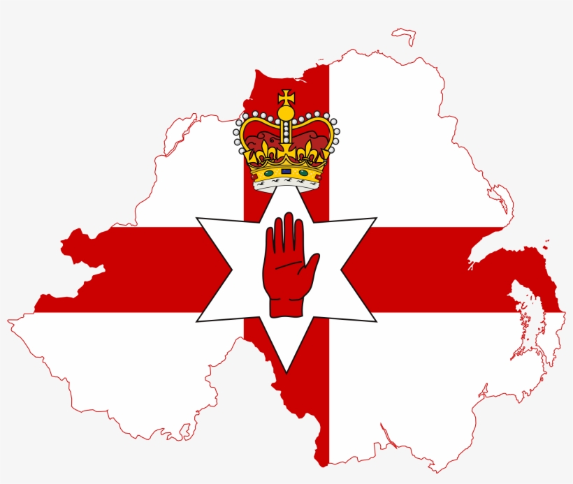Open - Northern Ireland Flag Map, transparent png