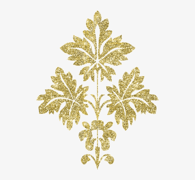 Gold, Authentic, Silvery, Flowering, Pattern - Stencil, transparent png