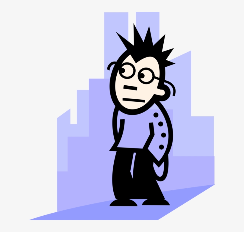 Clip Royalty Free Stock Teenage With Spiked Hair Vector - Cartoon, transparent png