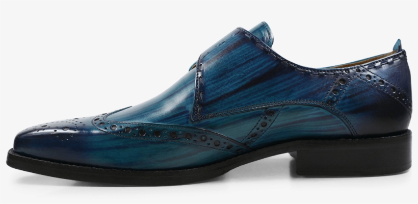 Monks Nicolas 2 Ice Blue Shade & Lines Navy - Suede, transparent png