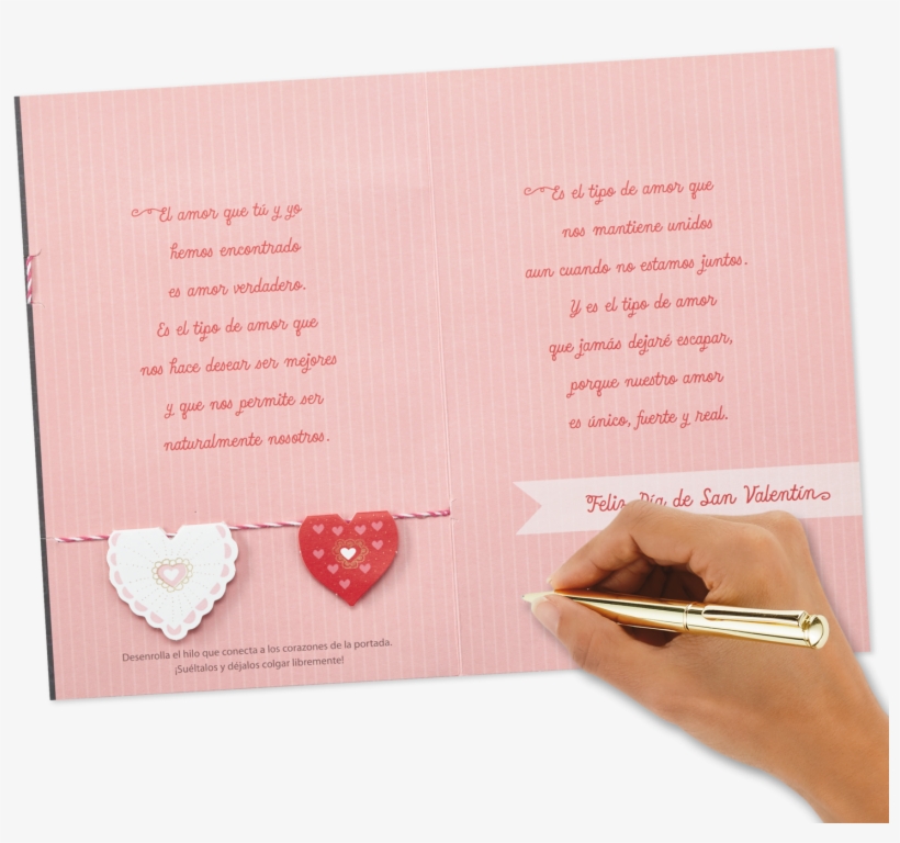 Our Love Is Real Spanish-language Valentine's Day Card - Heart, transparent png