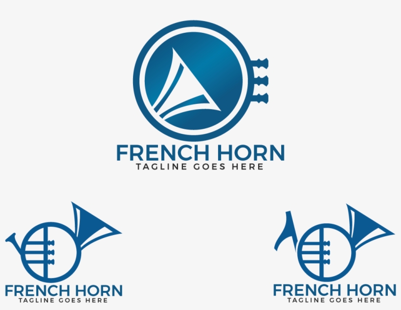 French Horn Logo Set - Circle, transparent png