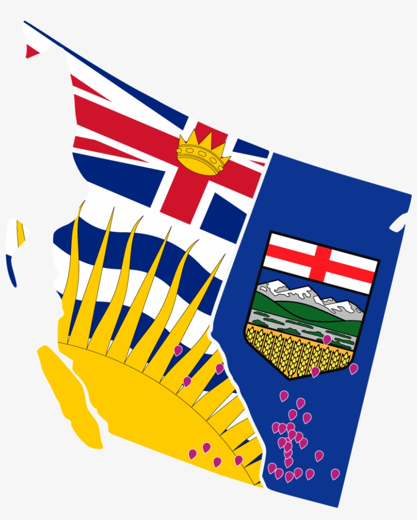 Ab Bc Pins Map - Flag, transparent png