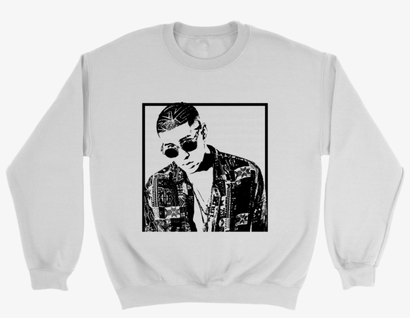 Reggaeton Icon Graphic Crewneck Featuring Bad Bunny - Will Plié For Pizza, transparent png