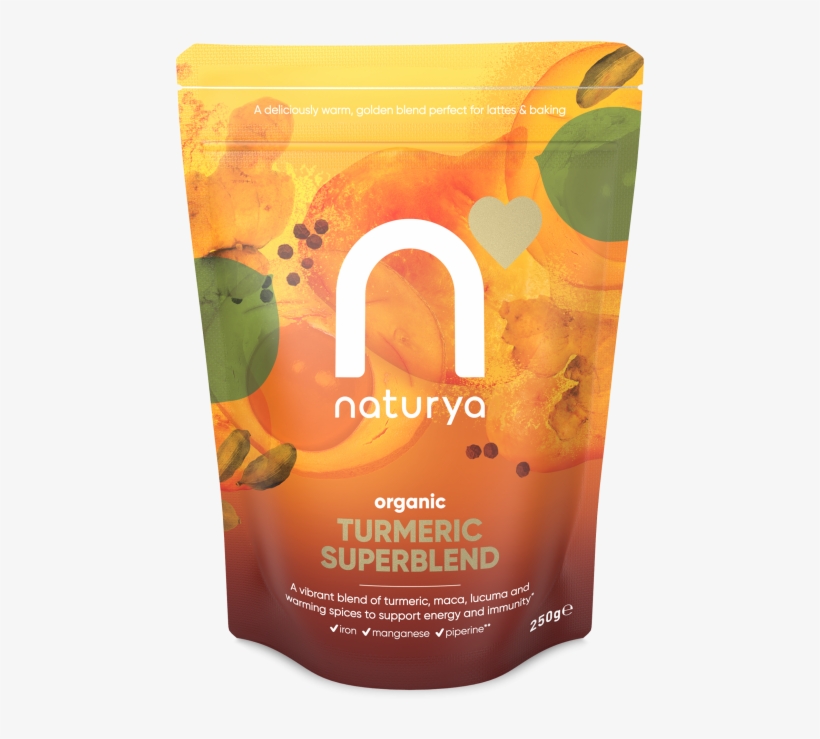 Naturya Turmeric Superblend Pouch Front - Naturya Organic Turmeric Superblend, transparent png