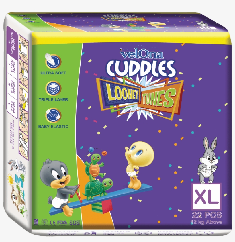 Velona Cuddles Looney Tunes - Baby Looney Tunes Diapers, transparent png