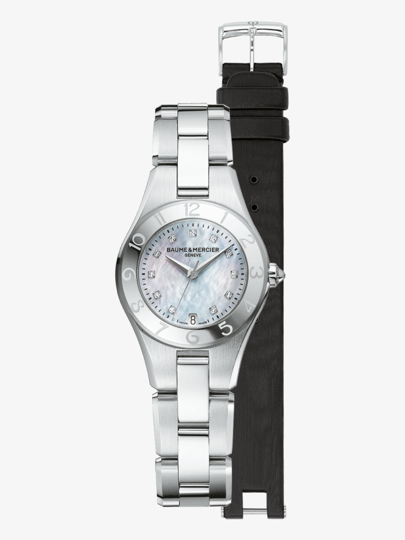 Baume And Mercier Ladies Stainless Steel And Mother - Baume Et Mercier Linea 10009, transparent png