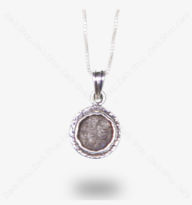 Widow's Mite Coin In A Silver Pendant Necklace - Locket, transparent png