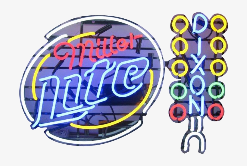 Miller Lite Dixon Drag Lights Neon Sign - Circle, transparent png