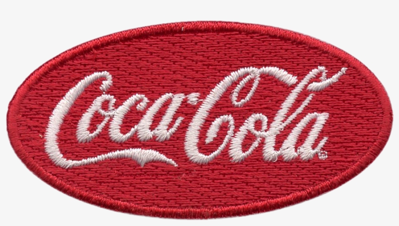 A Round Red Emblem With White Embroidery Detailing - Coca Cola, transparent png