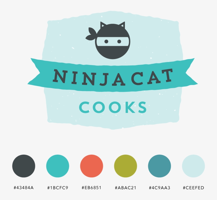 Ninja Cat Logo Web Elements, transparent png