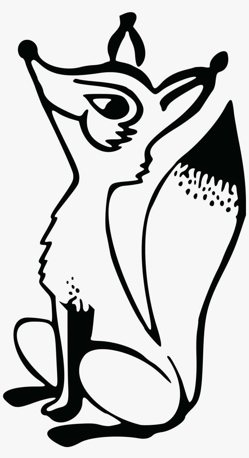 Free Clipart Of A Stubborn Fox - Black And White Fox Clip Art, transparent png