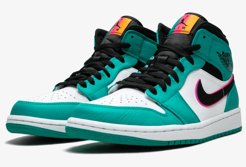 Jordan 1 Mid South Beach On Feet, transparent png