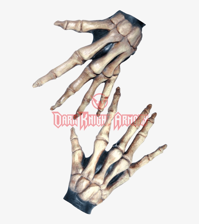 Bone Colored Large Skeleton Costume Hands - Skeleton Hands Costume, transparent png