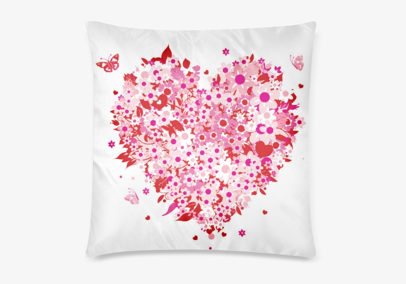 Clipart Mothers Day Hearts Custom Zippered Pillow Case - Heart Love Flower Png, transparent png