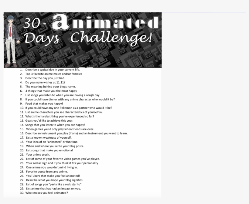 30-animated Days Challenge - Black-and-white, transparent png
