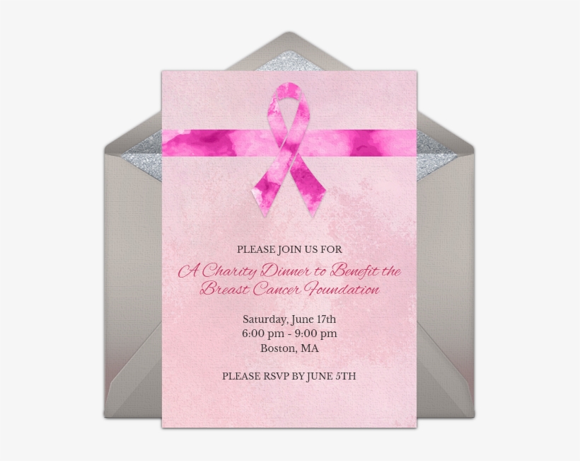 Breast Cancer Awareness Online Invitation - Paper Bag, transparent png
