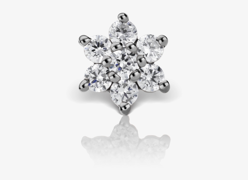 5mm Diamond Flower Threaded Stud - Platinum, transparent png