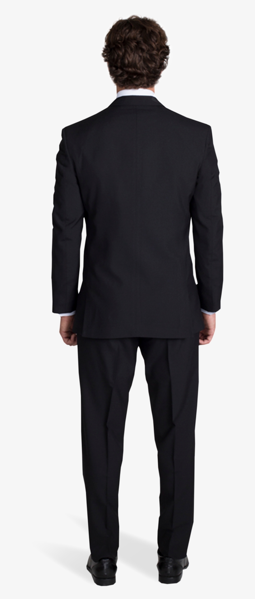 Black Notch Lapel Suit With Silver Tie - Suit And Tie From The Back, transparent png