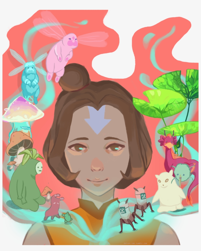 Hellfire Jinora, Friend Of The Spirits 💚 - Avatar The Last Airbender Painting Katara, transparent png