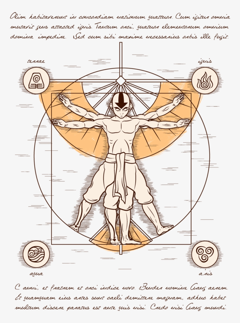 Vitruvian Aang, transparent png
