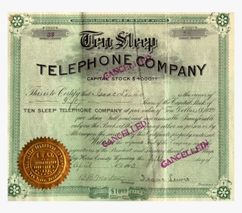 Ten Sleep Telephone Company - Banknote, transparent png