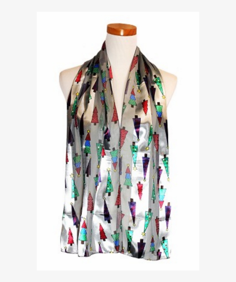 Christmas Tree Satin Scarf - Scarf, transparent png