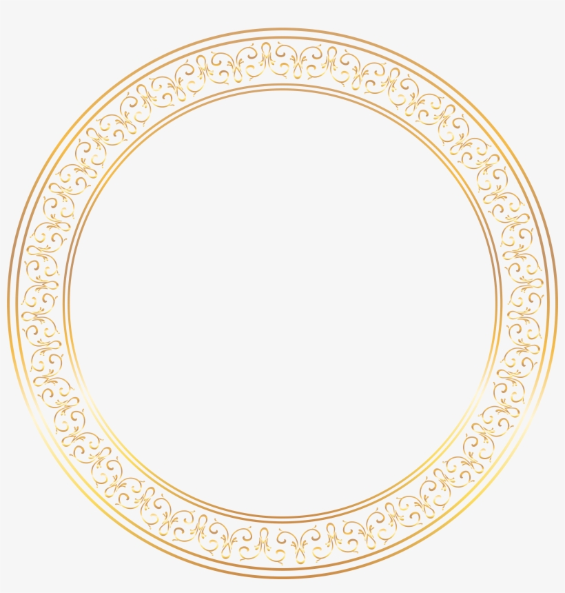 Round Golden Deco Frame Png Clip Art Image, transparent png