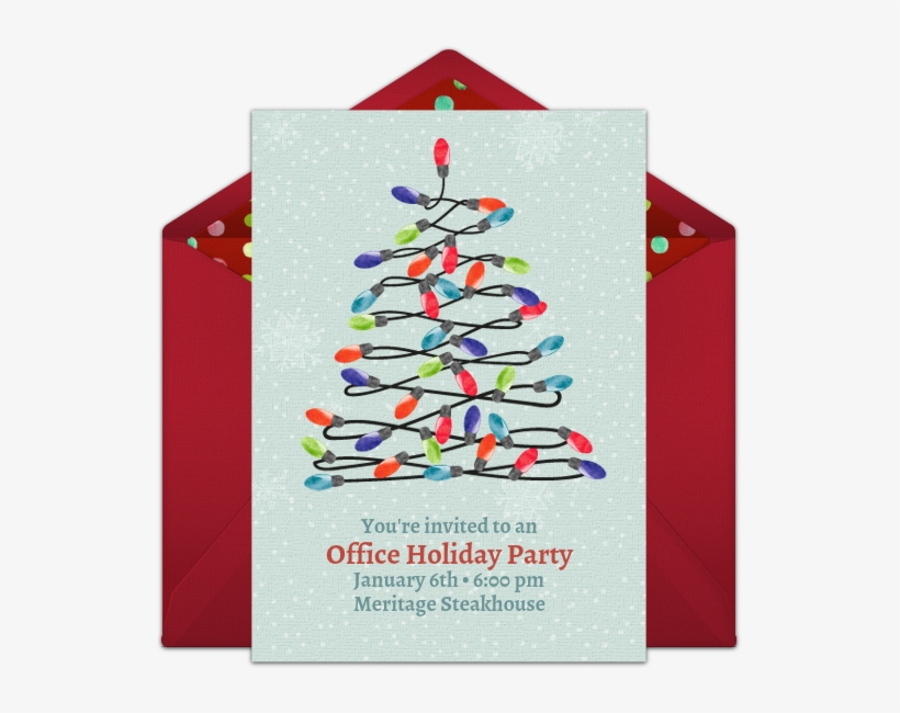 Happy Holiday Lights Online Invitation - Light Bulb Christmas Tree, transparent png