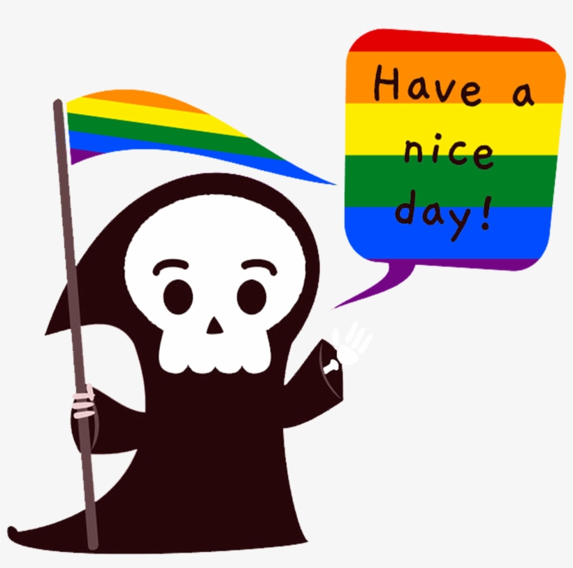 Gay Grim Reaper Have A Nice Day Pride Lgbt Colorful - Gay Pride Grim Reaper, transparent png