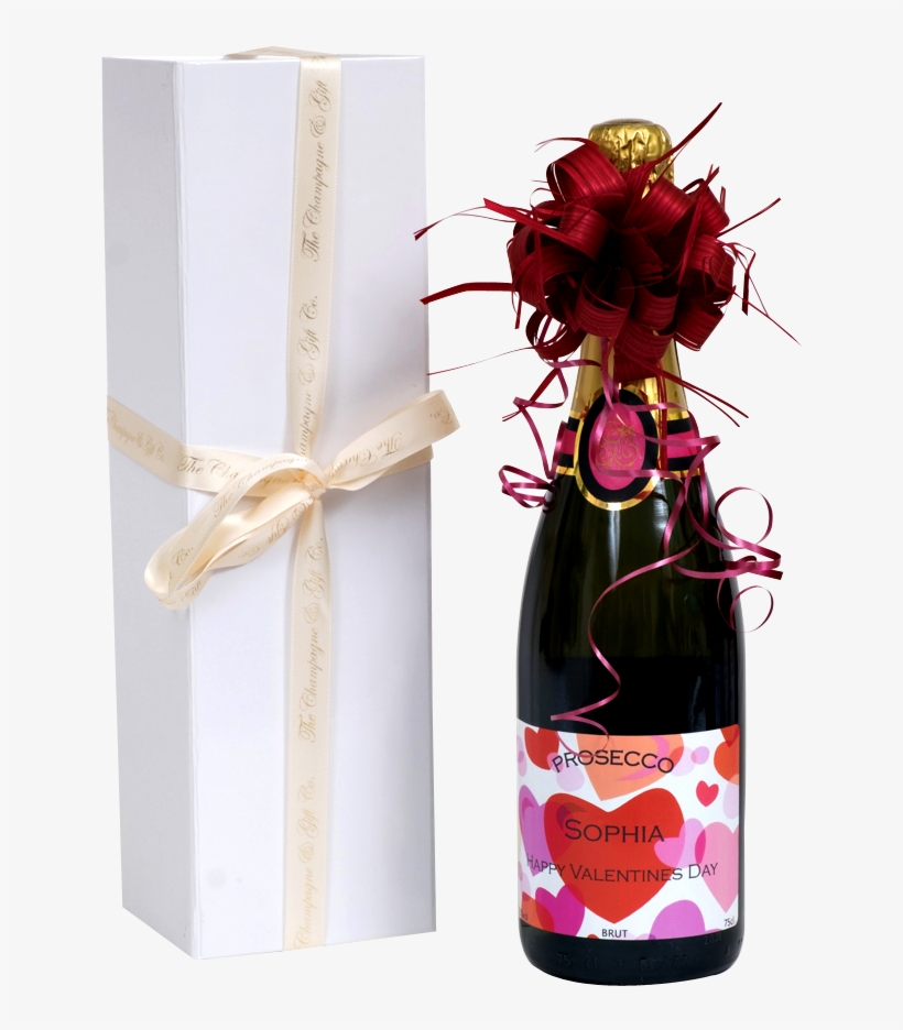 Valentines Prosecco In White Presentation Box - Glass Bottle, transparent png