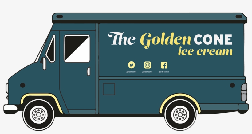 Fictitious Ice Cream Truck With Billboard And Banner - Food Truck, transparent png
