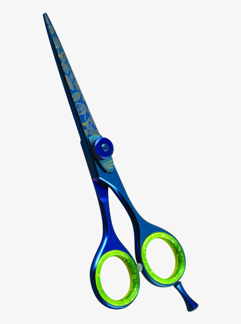 Samurai Barber Shears Blue Titanium With Unique Texture - Scissors, transparent png