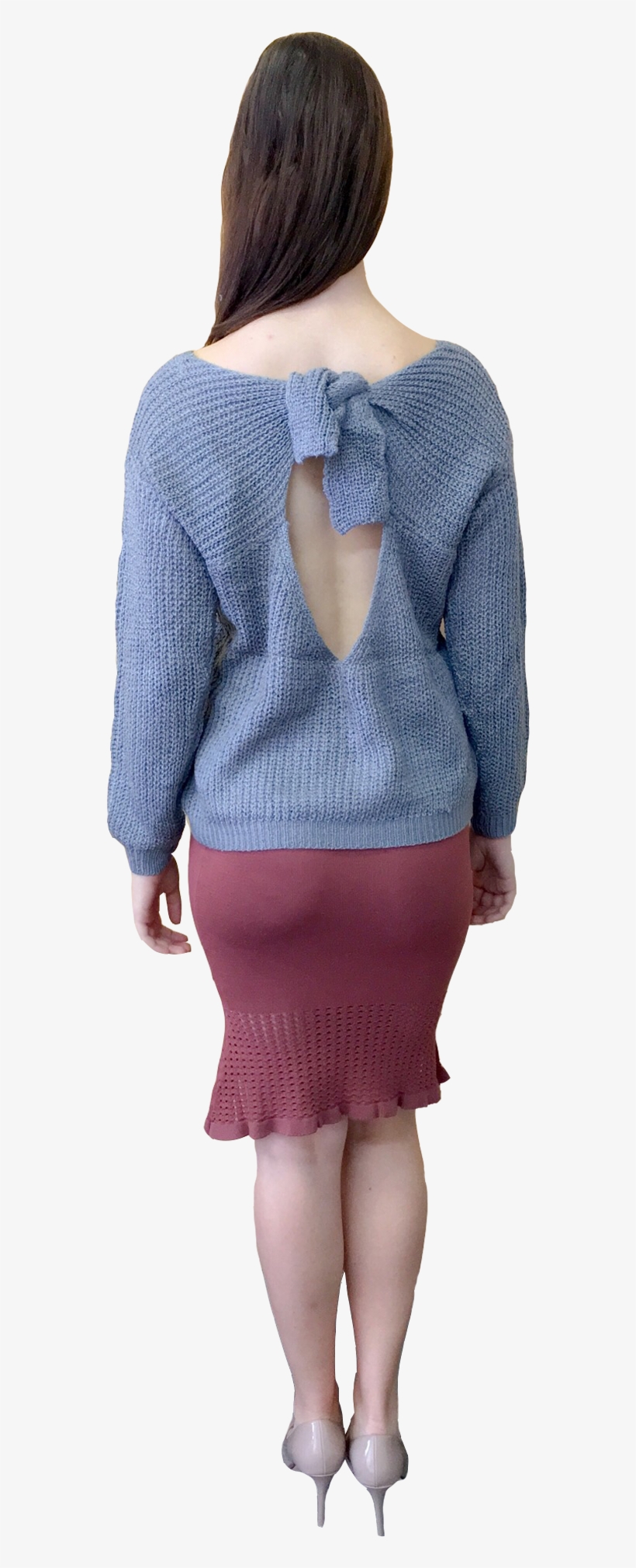 Tie Back Keyhole Jumper In Grey - Miniskirt, transparent png