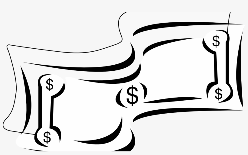 Bill Banner Black And White Techflourish Collections - Dollar Bill Clip Art, transparent png