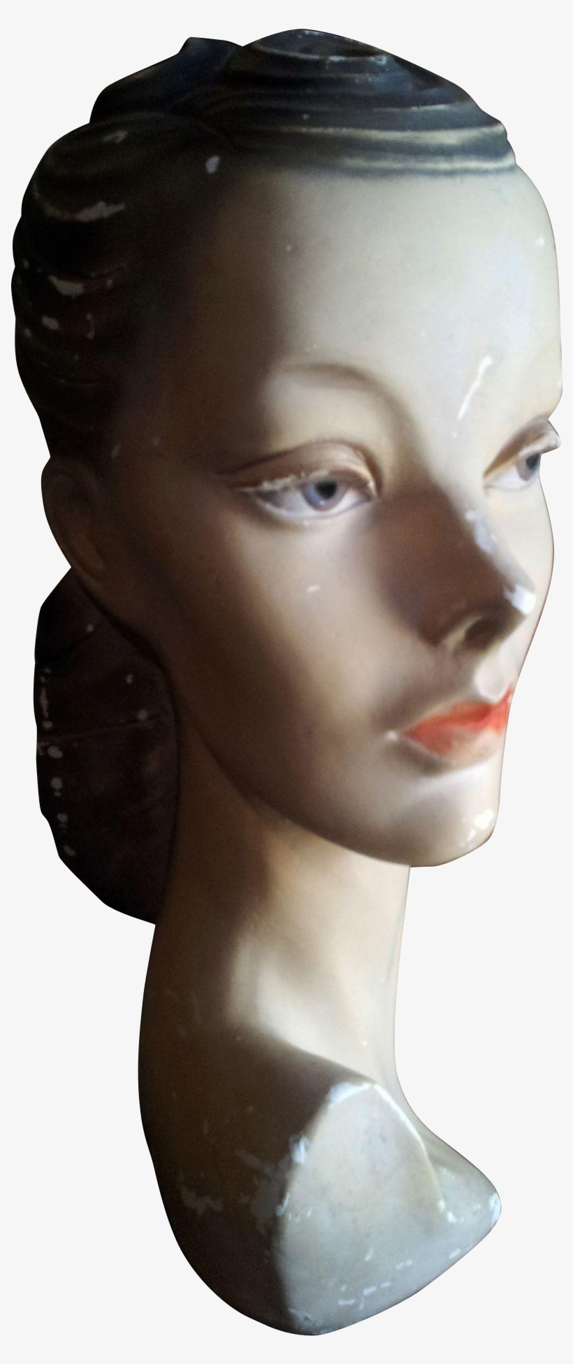 Vintage Chalk Mannequin Head - Headpiece, transparent png