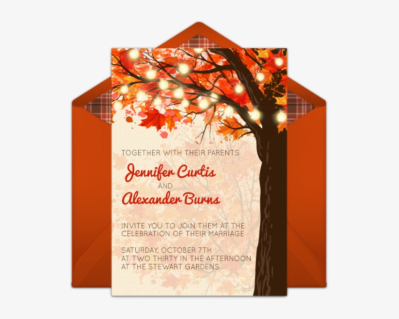 Autumn Tree Online Invitation - Christmas Card, transparent png
