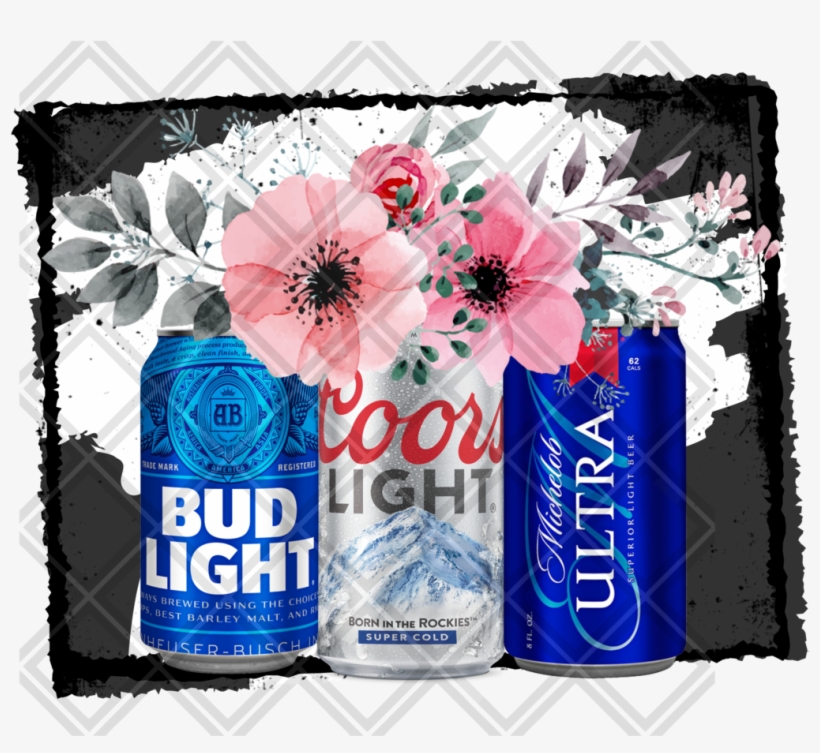 Beer Flower Blue Bottle Ultra Coors Light Bid Light - Drinking Straw, transparent png