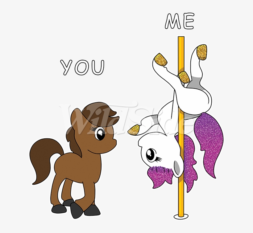 Stripper Pole & Horses Glitter - Cartoon, transparent png