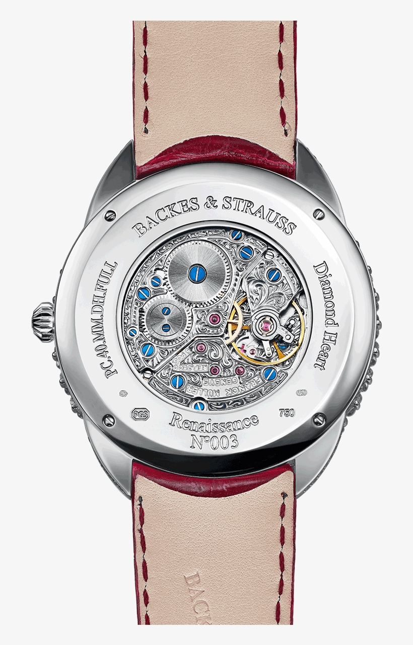 Piccadilly Renaissance Diamond Heart Back-shot - Analog Watch, transparent png