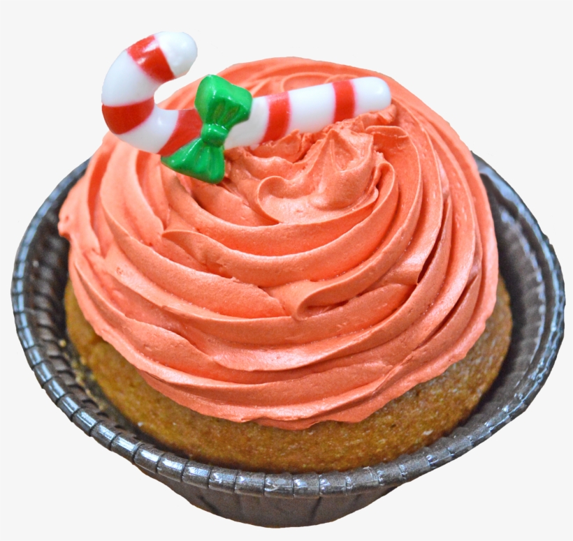 Christmas Candy Cane Cupcake - Cupcake, transparent png