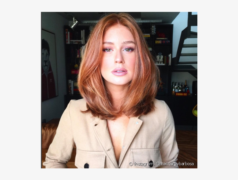 A Atriz Marina Ruy Barbosa Mudou O Comprimento Dos - Face Frame Shoulder Length Hair, transparent png