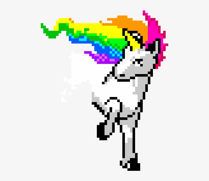 Rainbow Unicorn Icon - Pixel Art Unicorn, transparent png